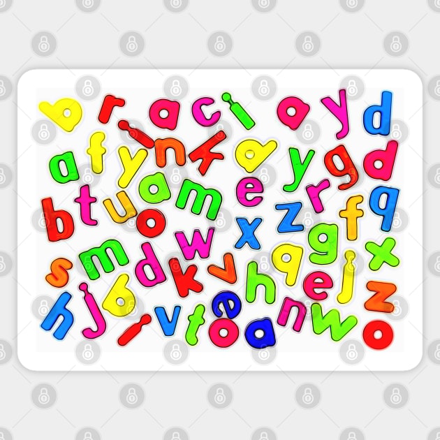 Jumbled up Multi Coloured Letters Sticker by Russell102